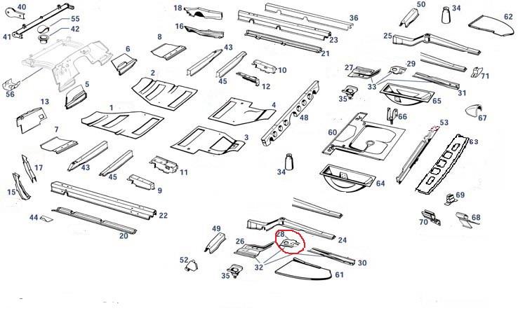 Längsträger hinten unten links Rep. Federaufnahme alle Ponton Modelle