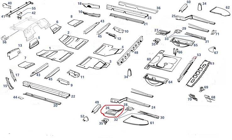 Längsträger hinten unten links Rep. vorn alle Ponton Modelle