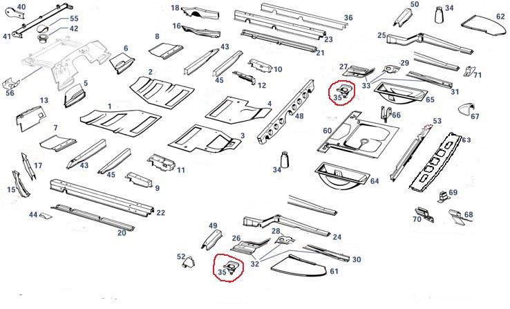 Längsträger Stützlager für Schubstrebe HA alle Ponton Modelle Längsträger Stützlager für Schubstrebe HA alle Ponton Modelle