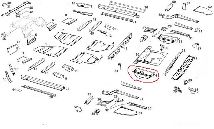Reserveradmulde links 190SL